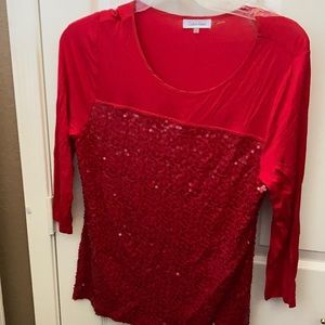 FINAL MARKDOWN Sequin front Calvin Klein top large